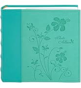 Golden State Art, Photo Album with Memo Writing Space Hold 200 4x6 Horizontal Pictures, Leather V...