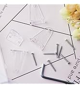 Hold Down Brackets 4 Pieces Plastic Blind Brackets Clear Blind Holder Replacements with Screws Ho...