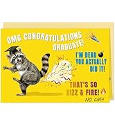 DISJOURNEY Funny Graduation Card - Raccoon Trash Panda with Gen Z Slang (Rizz, No Cap, Fire) - Me...