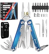 BIBURY Multitool Pliers BI2049BL with Blue Titanium Handle, EDC Multi Tool with Replaceable Wire ...