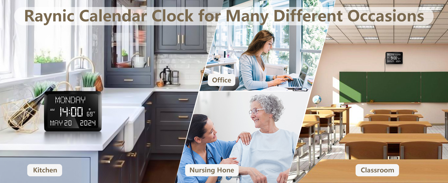 digital clock with indoor temperature