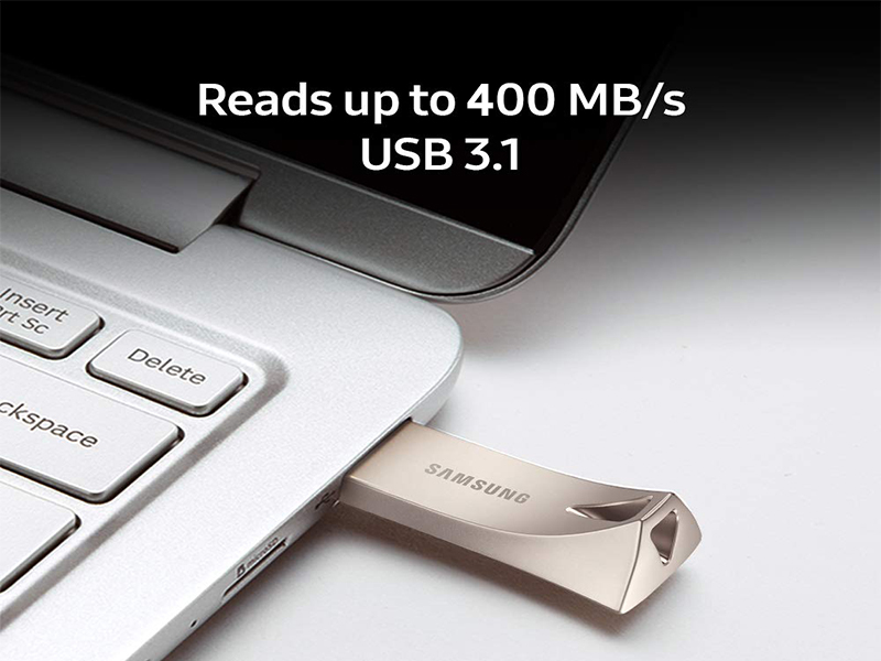 Samsung USB 3.1 Flash Drive BAR Plus reads up to 400 MB/s 