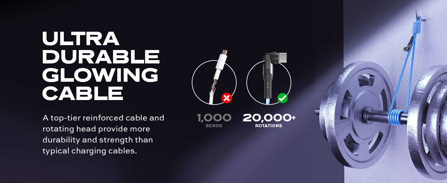 one cable for all your devices works with iphone android samsung airpods, available in 3 or 6 feet