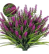 RECUTMS Artificial Plants Outdoor Fake Monkey Grass with Flowers for Pot Garden Verandah Decor fo...
