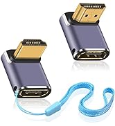 Duttek 8K HDMI 90 Degree Adapter (2 Pack), Up&amp;Down Angle HDMI Adapter, 48Gbps HDMI Male to Female...