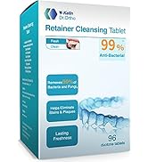 Y-Kelin Retainer Cleaner 96 Tablets, Retainer &amp; Denture Cleansing Tablets 3 Month Supply, Removes...