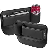 Car Seat Gap Filler Organizer with Cup Holder, Premium PU Leather Interior Accessories for Phone,...
