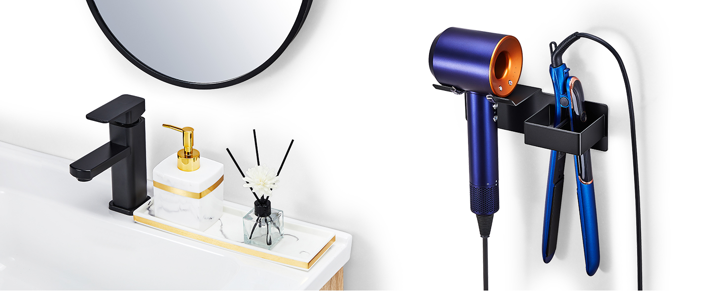hair dryer and straightener holder