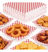 IOMDRWU Deli Paper Sheets 7x7 Inch, 100 Pcs Red White Checkered Wax Paper for Food, Grease Resist...