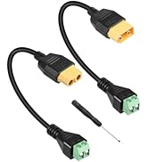 YANBORONSN XT60 Male to Solderless Terminal Power Cord,XT60 Female to Solderless Terminal Power C...