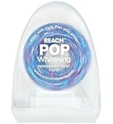 REACH POP Whitening Dental Floss, Peppermint, Baking Soda Infused, Teeth Whitening, Plaque Remove...