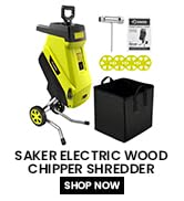 Saker Electric Wood Chipper Shredder 15-Amp Corded 1.8inch Cutting with Collection Bag Double-Sid...