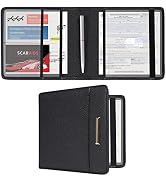 Car Registration and Insurance Holder Vehicle Glove Box Organizer Leather Car Document Holder for...