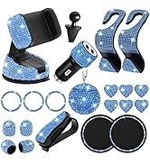 MAIMEIMI Bling Car Accessories Set, 22 Pieces Bling Car Phone Holder Mount, Bling Dual USB Car Ch...