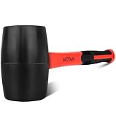 WOTAHI 16 oz Rubber Mallet Hammer with Double Faced Solid Head and Soft Grip Fiberglass Handle