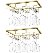 Nuovoware Wine Glass Rack, [2-Pack] Wine Glass Hanger Rack Under Cabinet Stemware Wine Glass Hold...
