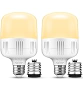 LOHAS Super Bright Light Bulbs, 250-300W Equivalent, 3400LM E26 Garage LED Bulb, 3000K Soft White...