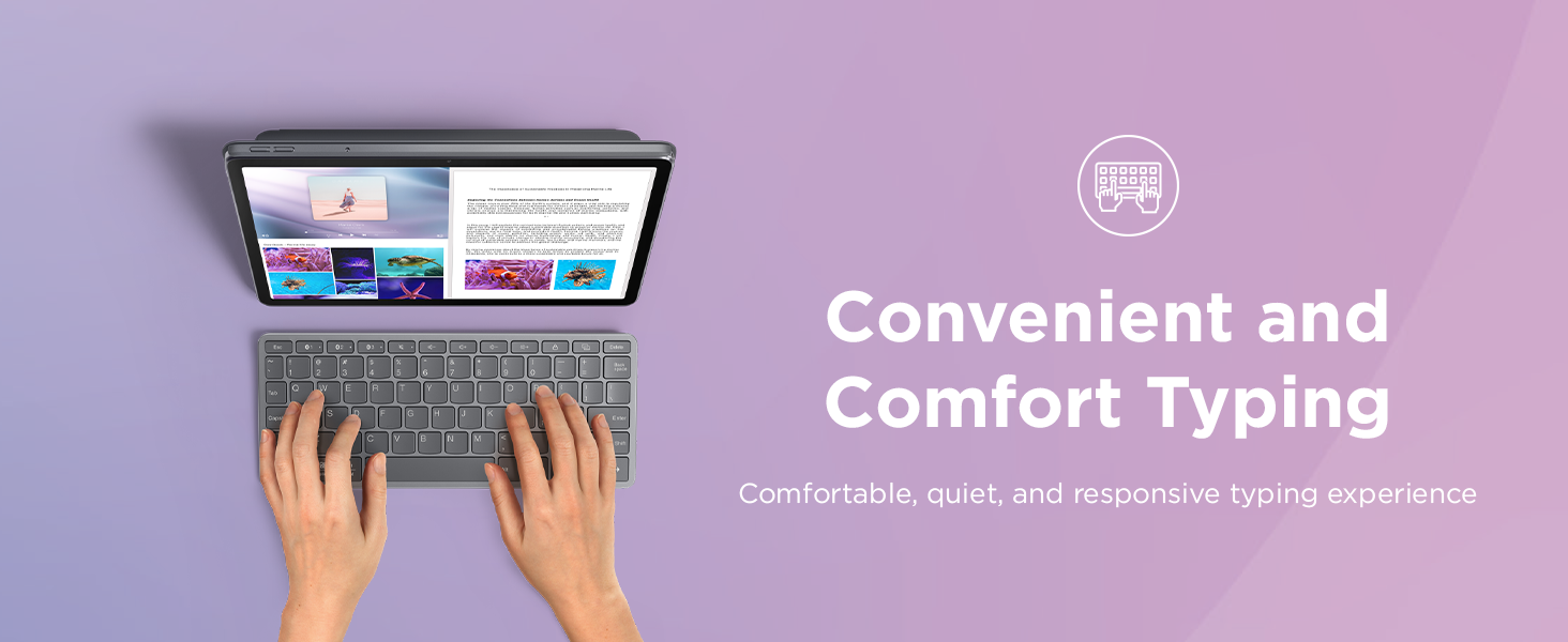 Lenovo Multi-Device Wireless Bluetooth Keyboard - Typing