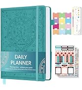 Ospelelf 2025 Leather Undated Daily Planner (5.5 x 8.5''), Weekly & Monthly Life Planner, Organiz...