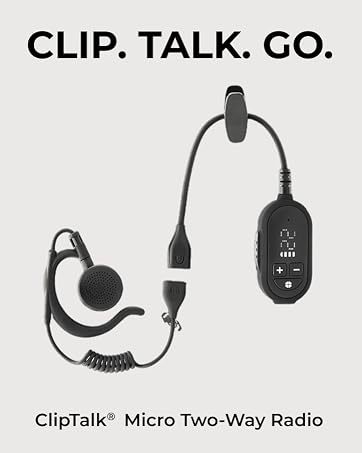 CLIPTALK is the new wearable, mini walkie talkie that makes crew communication simple and reliable