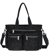 YDF Corduroy Tote Bag for Women Top Handle Crossbody Purse Travel Shoulder Bag Work Handbag Every...