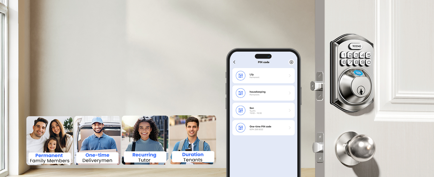 Supports up to 100 passcodes for different users