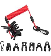 Boat Kill Switch Lanyard with 7PCS Key,Portable and Stretchable Kill Switch Lanyard Emergency Bra...