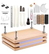 34 Pcs Book Binding Kits, Book Binding Press(11.81”x7.56”), Book Making Kit with Bone Folder Book...