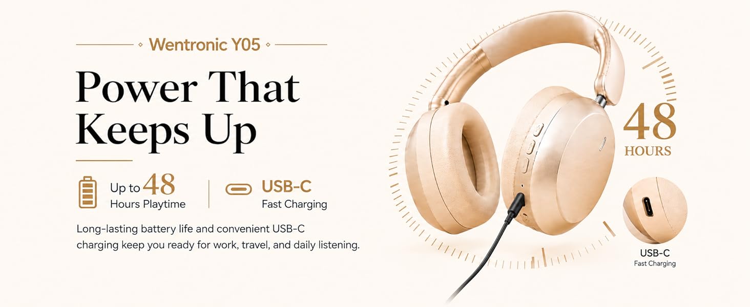 Up to 48 Hours Playtime + USB-C Fast Charging