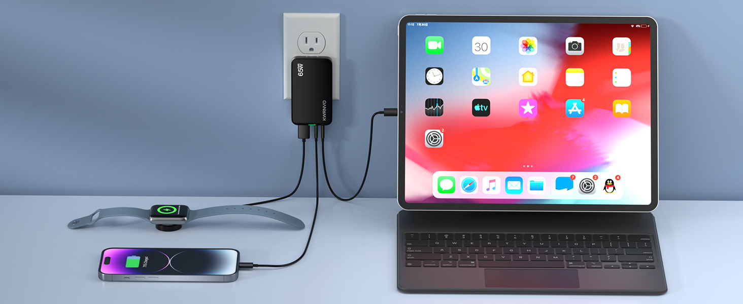 3-in-1 flat wall charger
