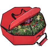 homyfort Christmas Wreath Storage Container, 24 Inch Hard Shell Wreath Storage Box with Interior ...