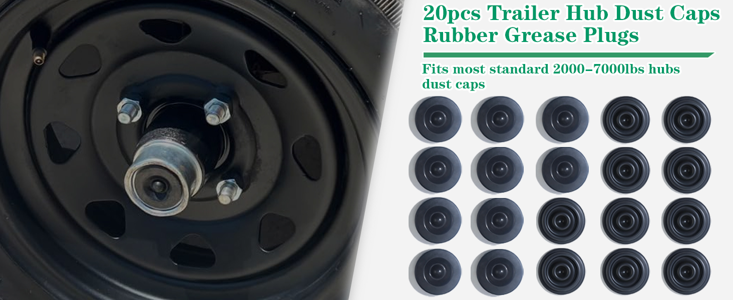 20pcs rubber hub dust caps rubber grease plugs