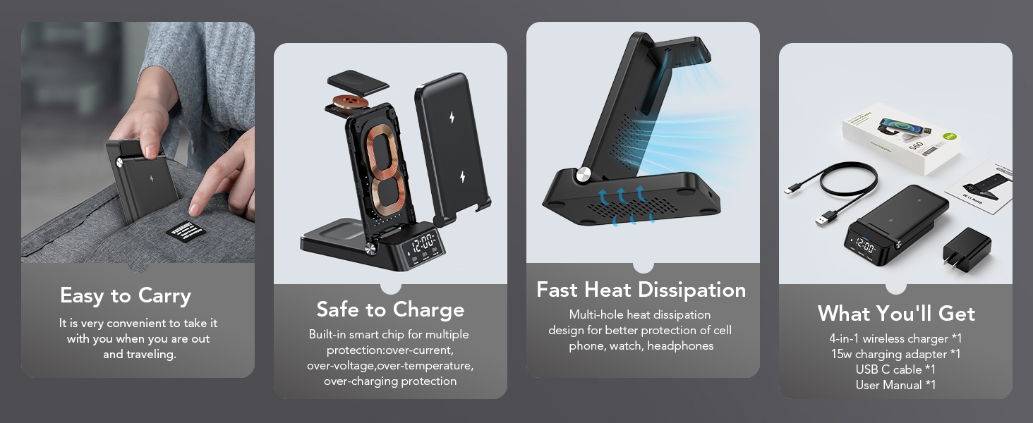 4 in 1 Charging Station compatible for samsung