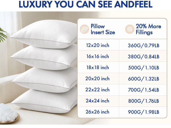MIULEE PILLOW INSERTS