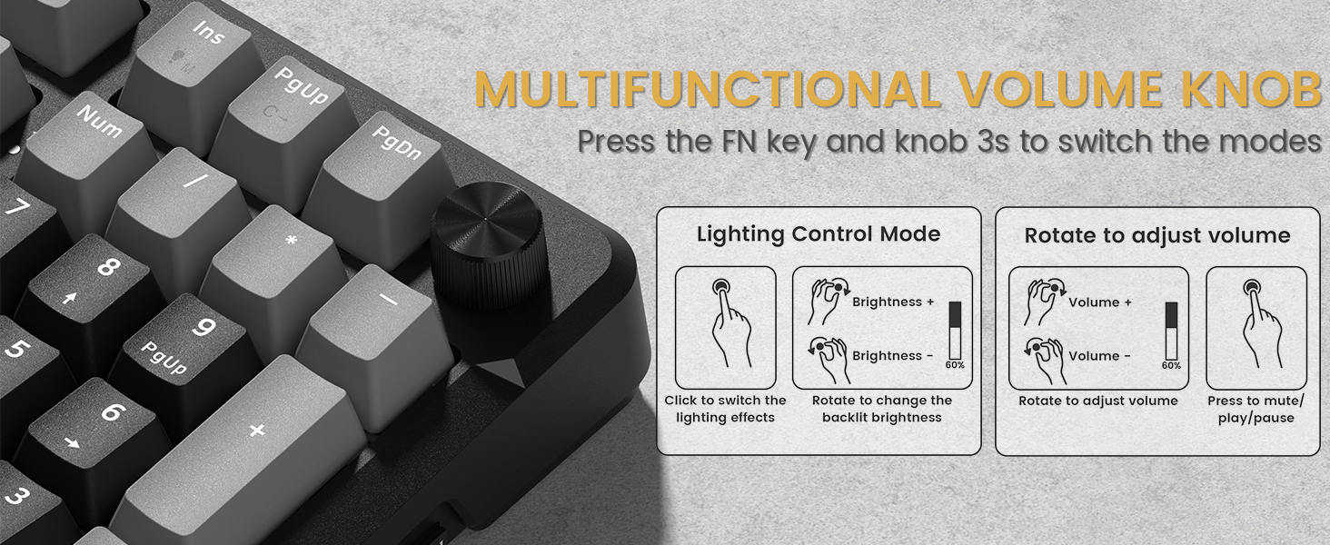 keyboard with volume knob