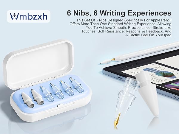 Replacement Tips for Apple Pencil Pro/USB C/2nd Gen/1st Gen Tips with Storage Box