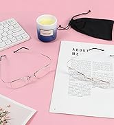 DXYXYO 2 Pack Metal Reading Glasses Blue Light Blocking, Men Women Ultra Light Half Frame Readers