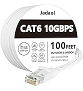 Cat 6 Ethernet Cable 100 Ft, Outdoor&Indoor, 10Gbps Support Cat8 Cat7 Network, long Flat Internet...
