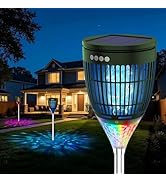Rossetta Solar Bug Zapper Outdoor, Mosquito Zapper with Flame Lamp &amp; Projector Light, 4200V Elect...