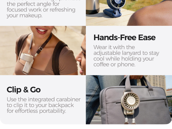 powerful small mini desk fan neck fan wearable