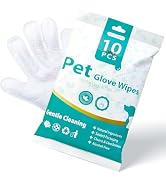 MEDUWEDU [10 Count] No-Rinse Pet Glove Wipes – 5-Finger Design, Coconut Oil &amp; Aloe, Hypoallergeni...