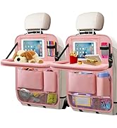 Etre Jeune Car Backseat Organizer with Tray, Seat Back Table Holder with 6 Storage Pockets, Car S...