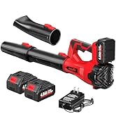 FULLYEA Cordless Leaf Blower, 6 Speed Modes, 500 CFM/150 MPH Leaf Blower Cordless with 3 Tubes &amp; ...