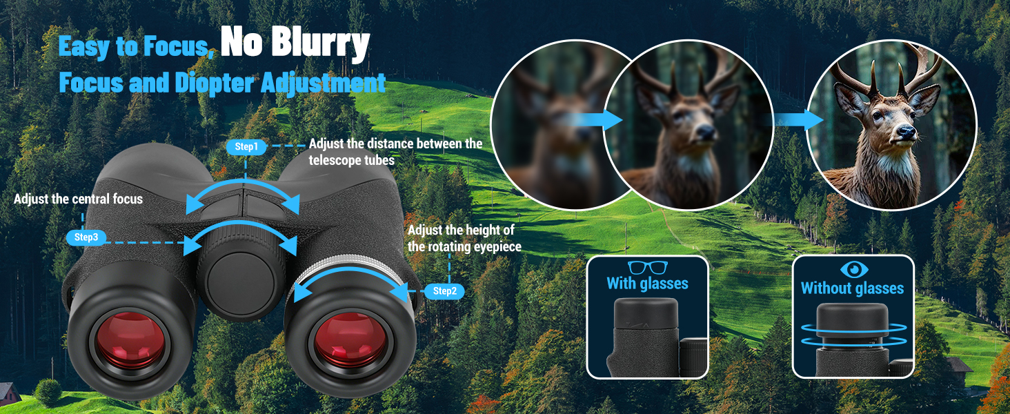 10x42 Binoculars for Adults - Professional HD Roof BAK4 Prism Lens Binoculars for Bird Watching