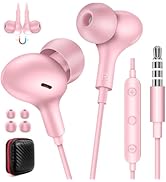 Wired Earbuds Noise Canceling for Chromebook PC School, 3.5mm Headphones Ear Buds Wired with Mic ...