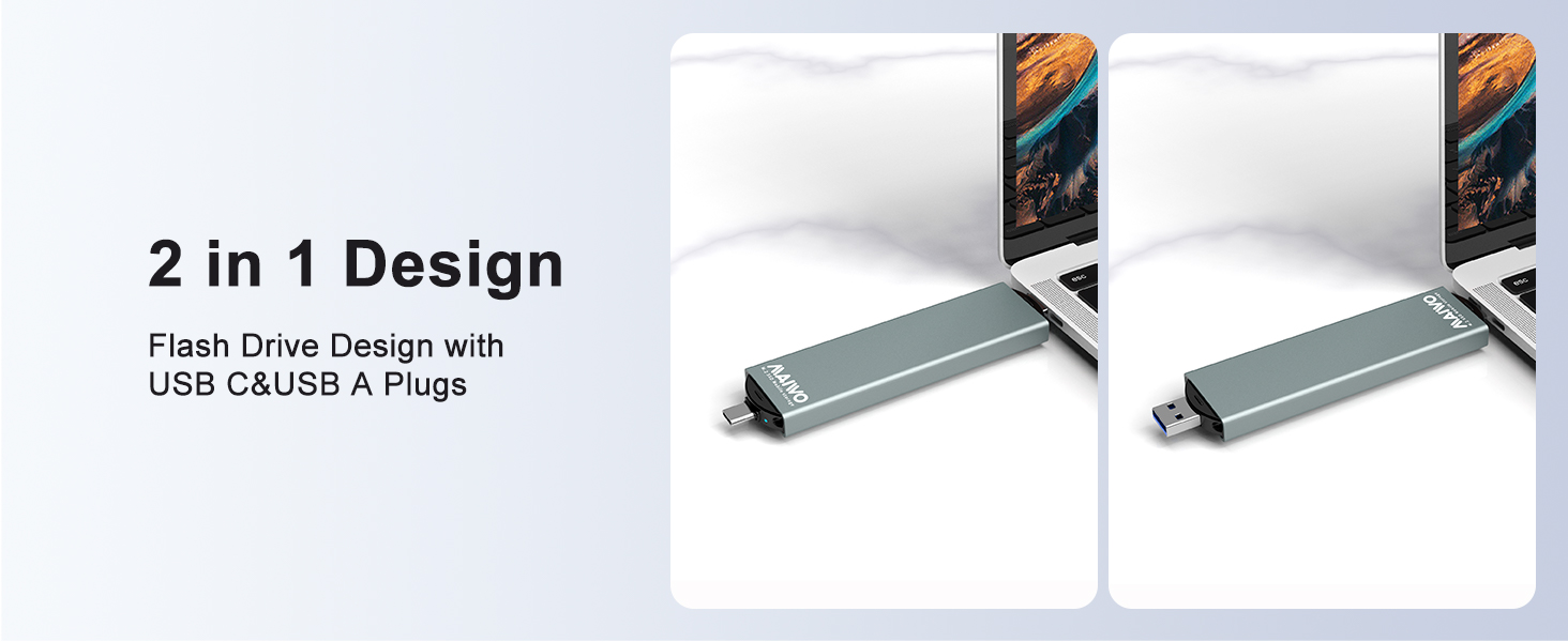 M.2 SSD Enclosure for NVME &amp; SATA, USB A to USB C M.2 SSD Enclosure