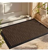 LEKEEPGO Front Door Mat Outside Entrance 17"x29", Drainage Welcome Matt Outside, Absorbent Doorma...