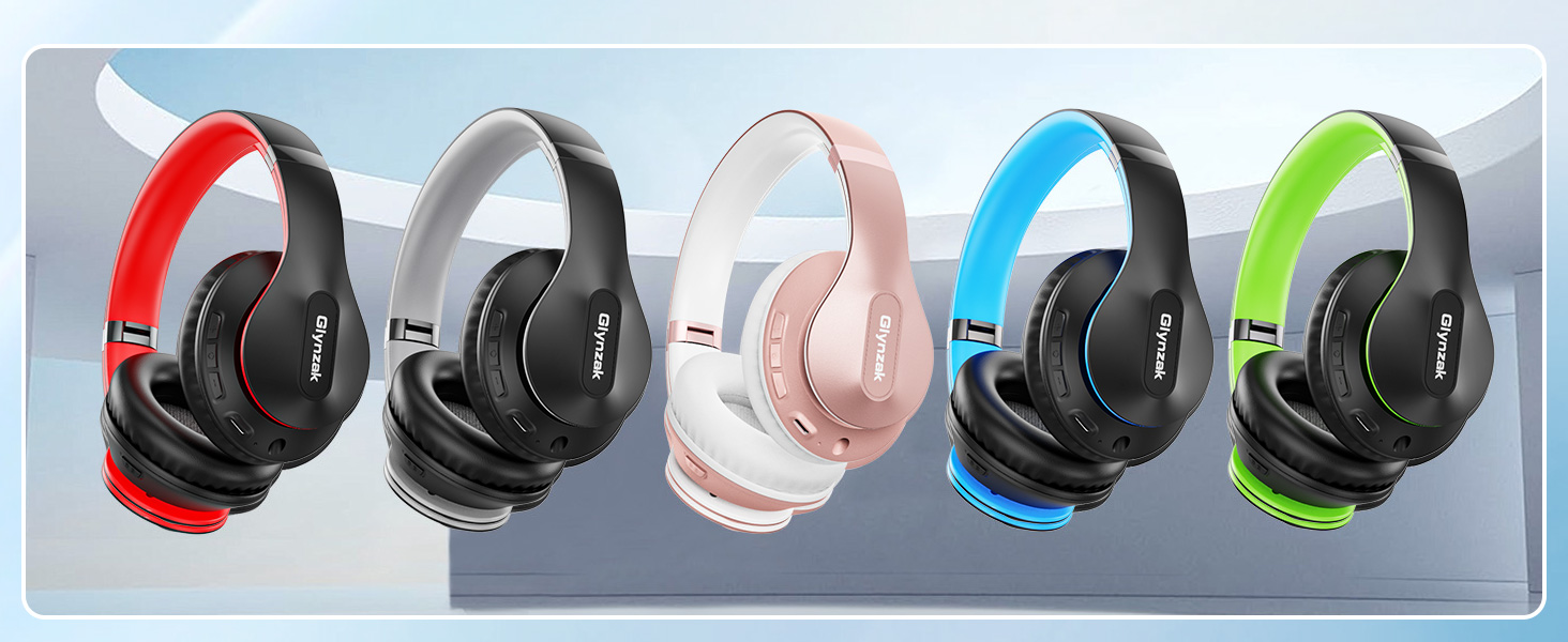 Over Ear 65H Playtime HiFi Stereo Headset with Microphone and 6EQ Modes Foldable