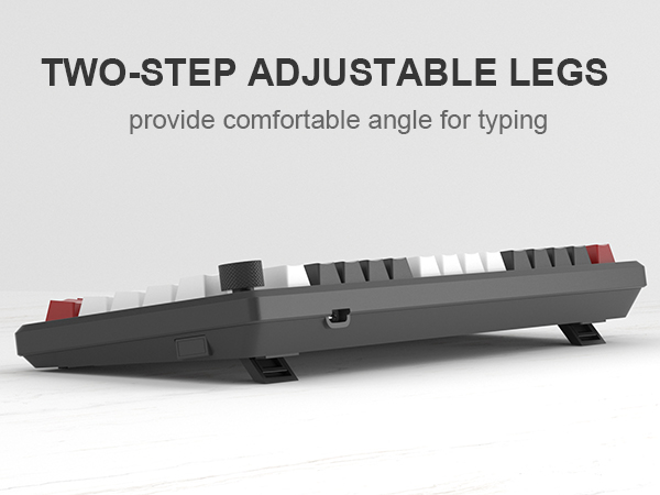 Two-Step Adjustable Keyboard Feet