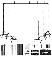 DUYIKJ Photo Backdrop Stand, 10x7.5 FT Photo Studio Adjustable Background Stand,Portable Photogra...
